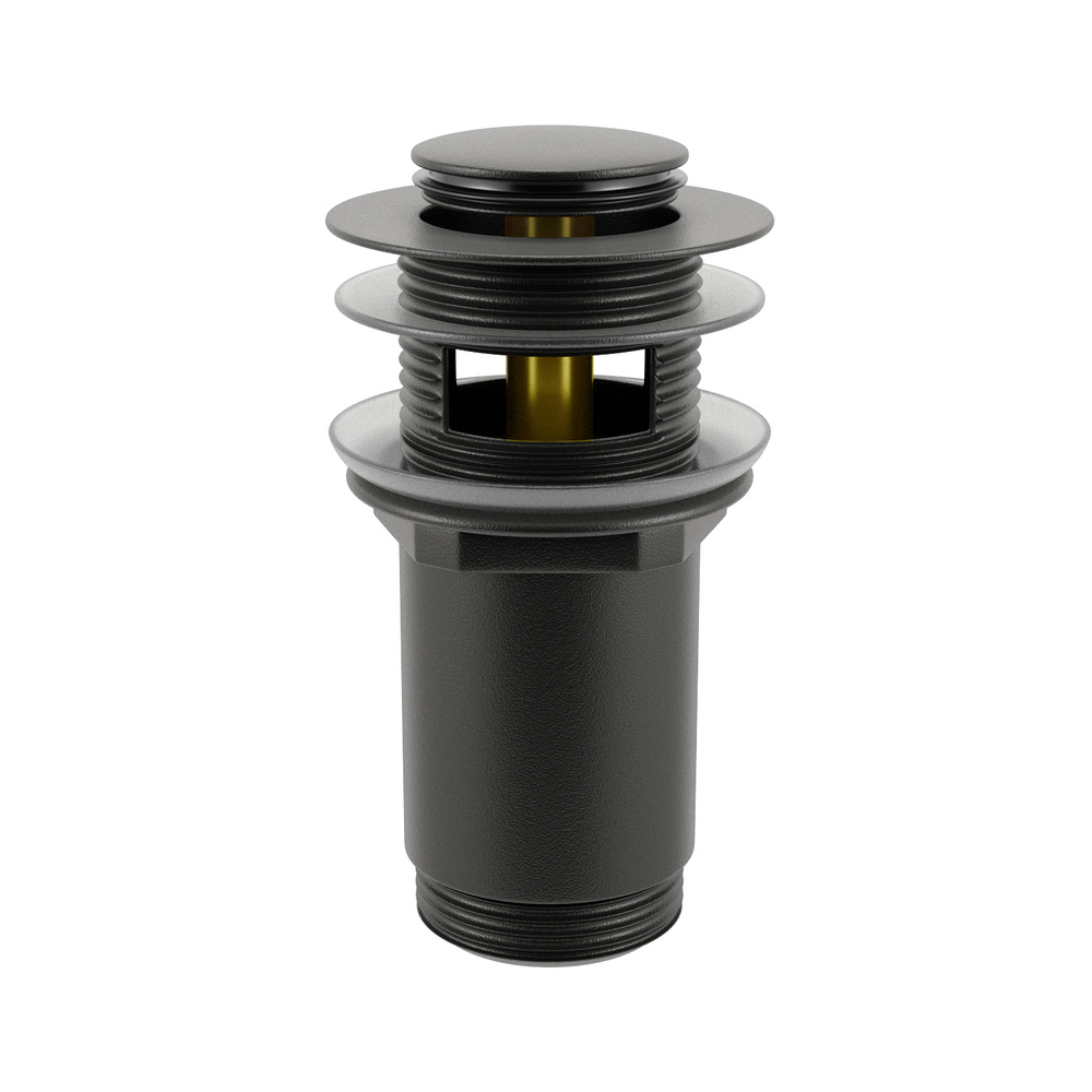 Донный клапан для раковины с переливом Wellsee Drainage System 182130000, латунь, цвет матовый черный #1