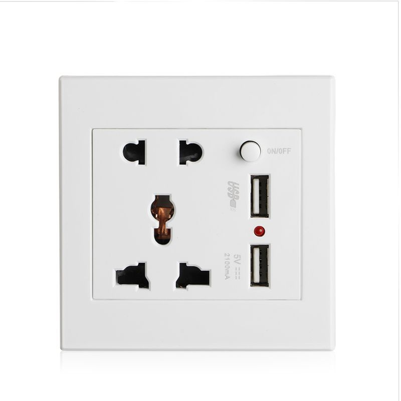 Розетка + 2 USB переключатель, настенная розетка, зарядное устройство ...