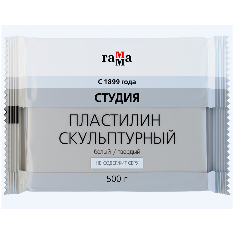 Пластилин скульптурный Гамма "Студия", белый, твердый, 500г — купить в ...