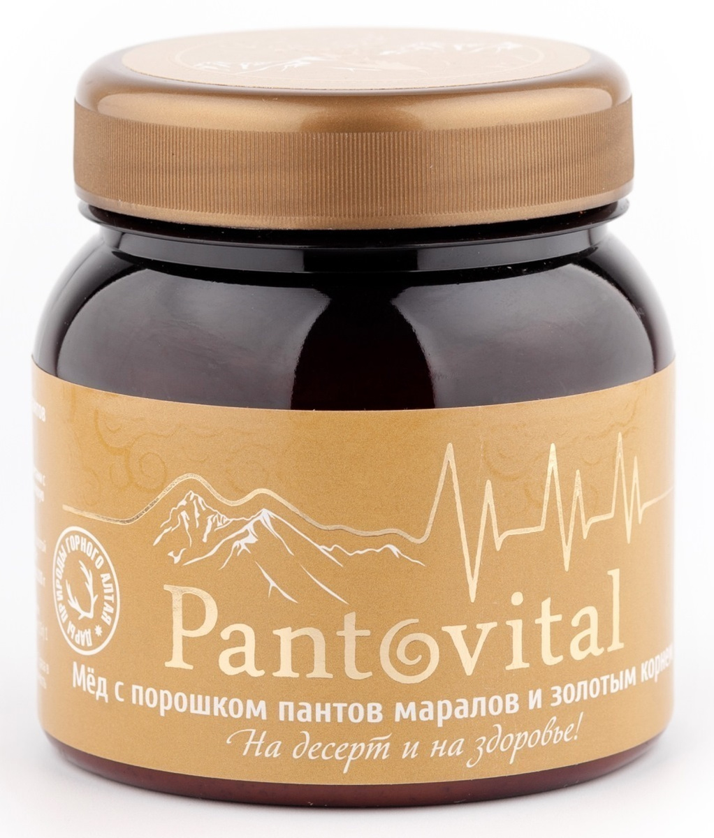Мёд с пантами марала и золотым корнем - "Пантовитал +" 300 грамм ...