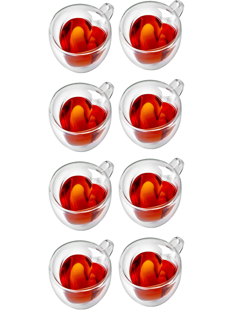 Кружка "Сердечко" KIMBERLY стеклянная, (набор 180 мл. х 8 шт) #1