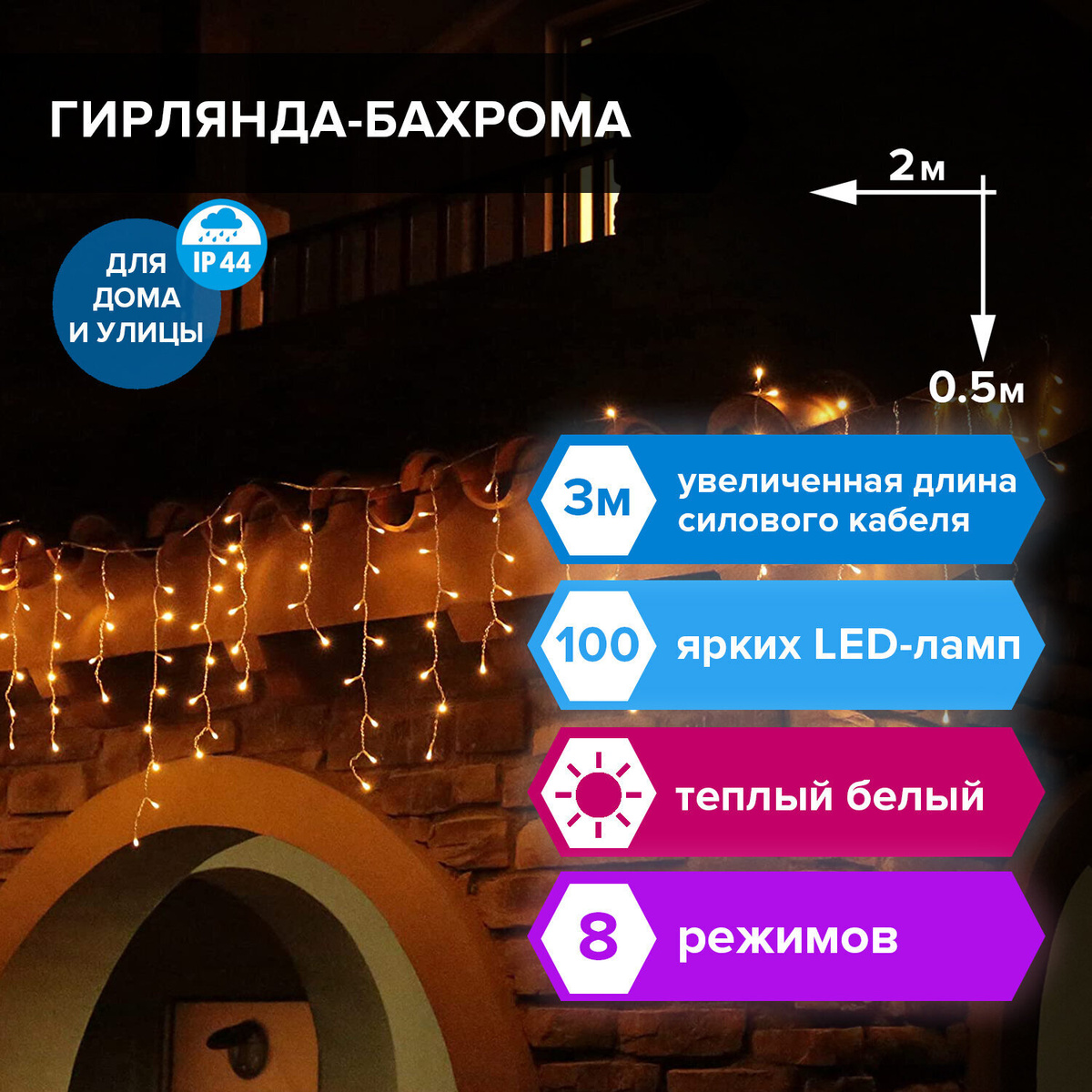 Новогодние Украшения Бахрома Уличная