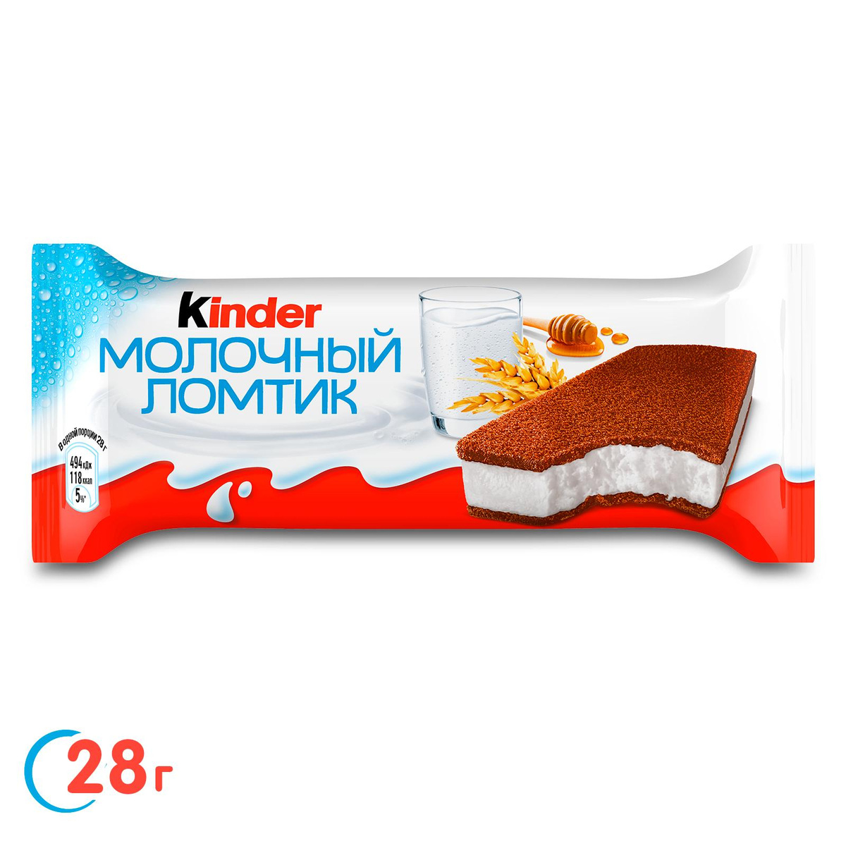 Пирожное бисквитное Киндер Молочный ломтик, 27,9%, 28 г — купить в ...