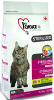 Сухой корм для кастрированных котов и стерилизованных кошек 1st Choice Sterilized с курицей и бататом, 320 гр. Спонсорские товары