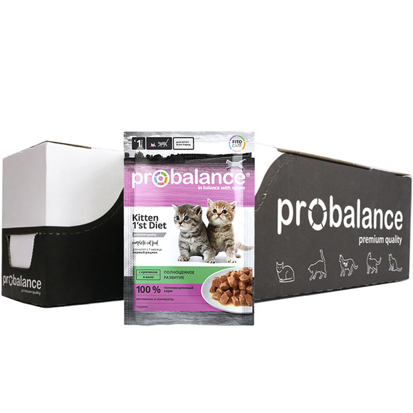 Консервированный корм для котят Probalance Kitten 1'st Diet с кроликом ...