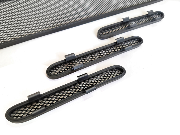 Защитная сетка радиатора съемная 3 части на низ хром Kia Rio X-Line ...