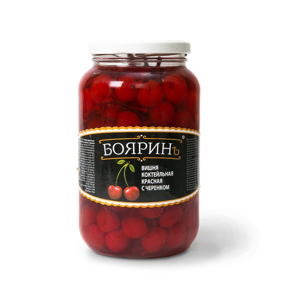 Вишня коктейльная (коктельная) красная с черенком Бояринъ 720 мл ...