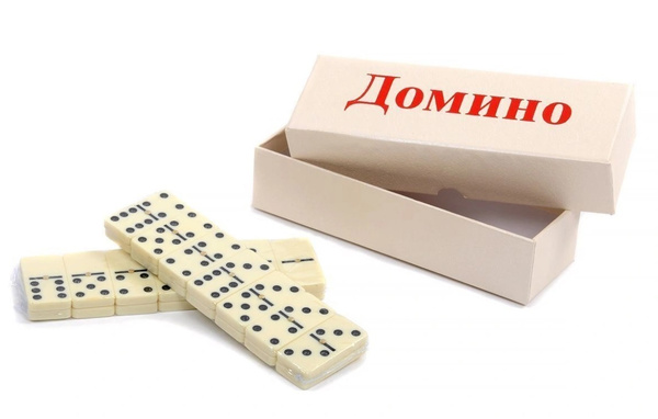 Домино классическое в картонном пенале, 28 фишек, цвет слоновой кости ...