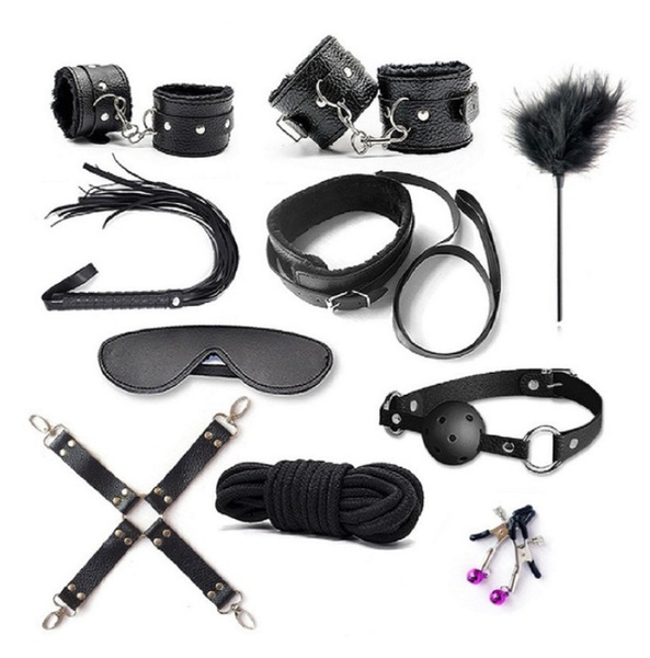 БДСМ набор 10шт. черный/ набор для ролевых игр/секс игрушки, bdsm/секс ...