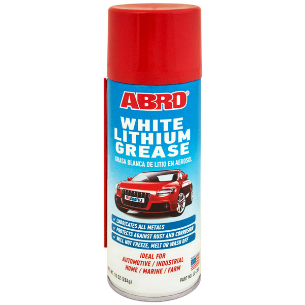 Литиевая смазка спрей белая ABRO WHITE LITHIUM GREASE 284 г. LG-380 ...