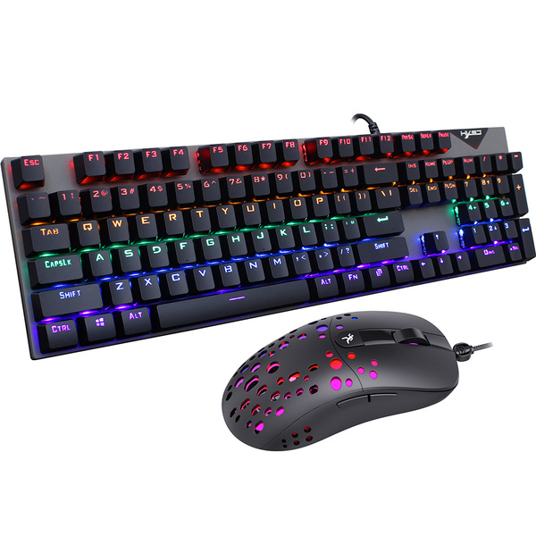 Комбинированная проводная клавиатура и мышь HXSJ L300 Клавиатура с RGB ...