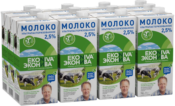 ЭкоНива Молоко Стерилизованное 2.5% 1000мл. 12шт. - купить с доставкой ...