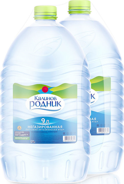 Вода питьевая Калинов Родник негазированная артезианская, ПЭТ (9л*2шт ...
