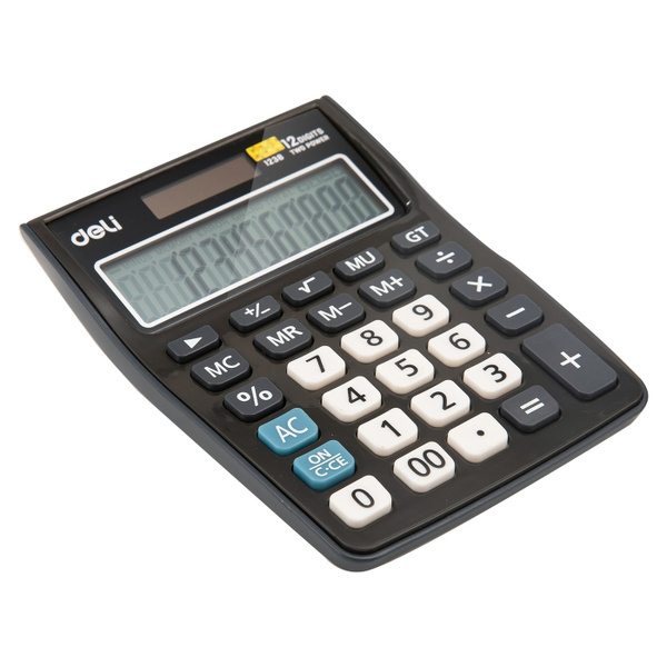 Калькулятор настольный Deli E1238black черный 12-разр. - купить с ...