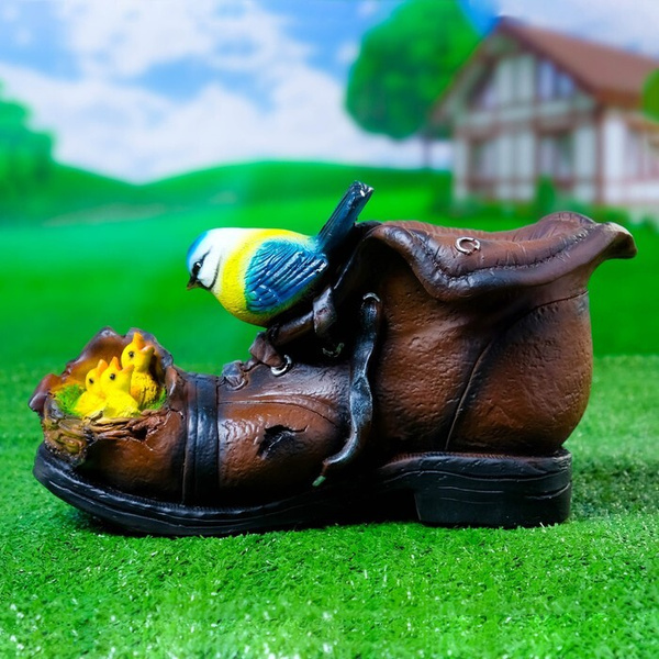 Хорошие сувениры Фигурное кашпо "Башмак с гнездом" 27х15х13 см, 1,5 ...