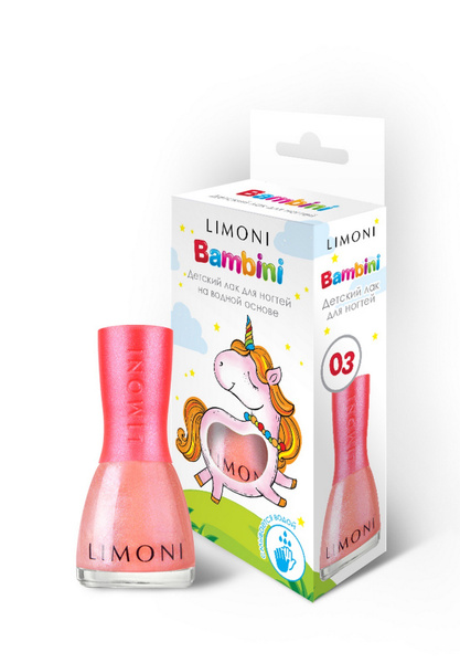 LIMONI Лак для ногтей детский на водной основе Bambini / Косметика для ...
