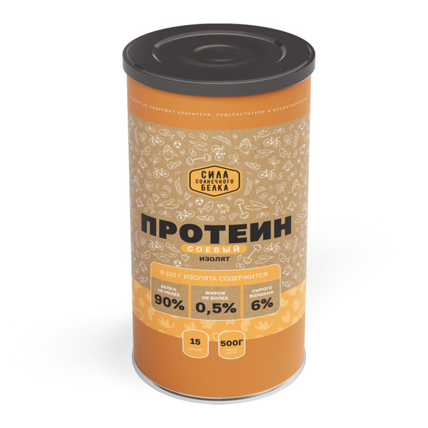 Соевый протеин, Сила солнечного белка, 500г, спортивное питание ...