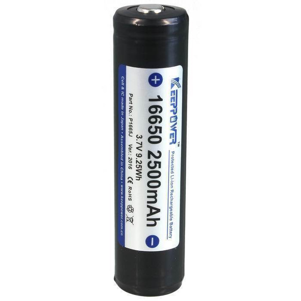 16650 2500мАч KeepPower (P1665J) 3,7В Защищенный Li-Ion аккумулятор ...