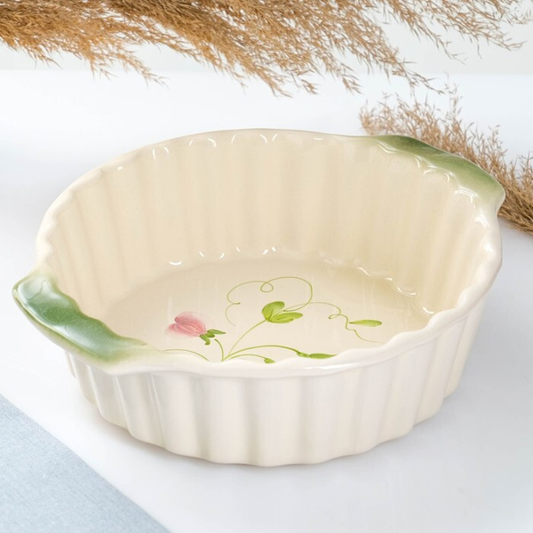 Блюдо для запекания, с ручками Волна, горох, 2,1л / Форма для запекания ...