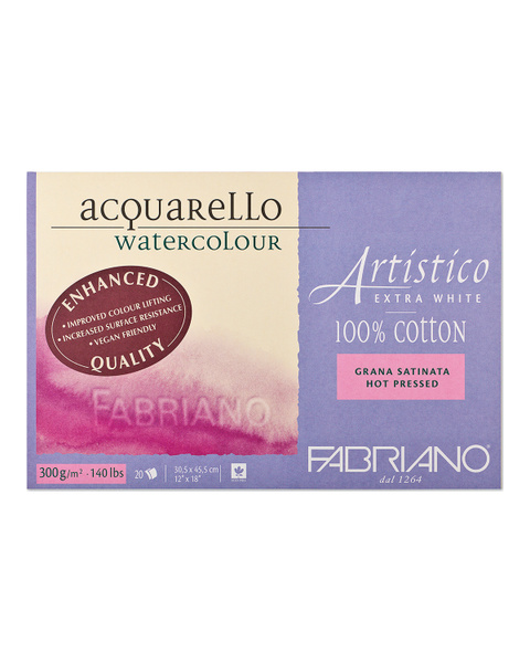 Бумага для акварели Artistico Extra White 300г/м2, 30x45см, сатин, блок ...
