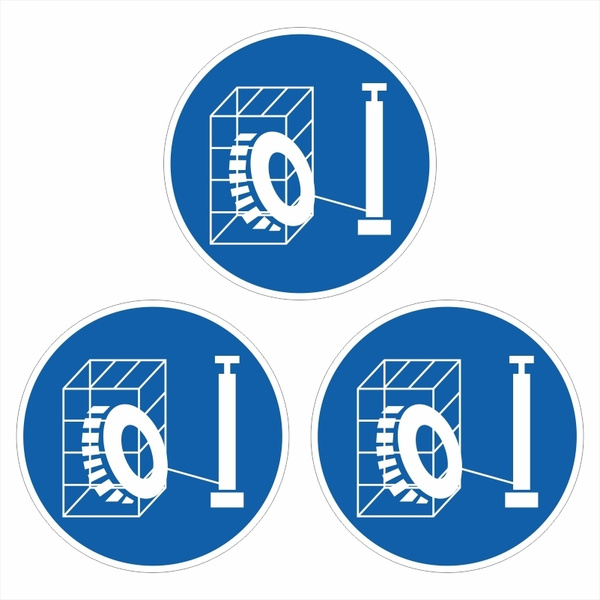 Знак-наклейка M35 "Накачивание Шин Производить В Защитном Устройстве ...