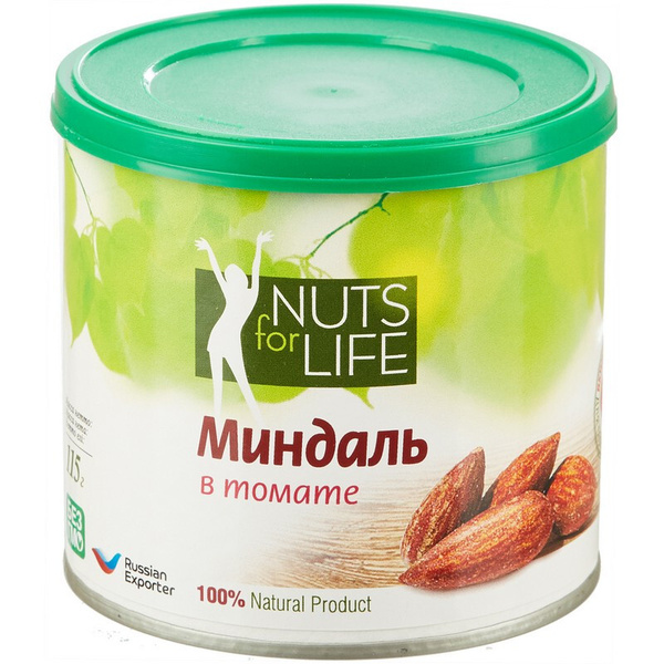 Миндаль Nuts for life обжаренный с томатом, 115 грамм - купить с ...