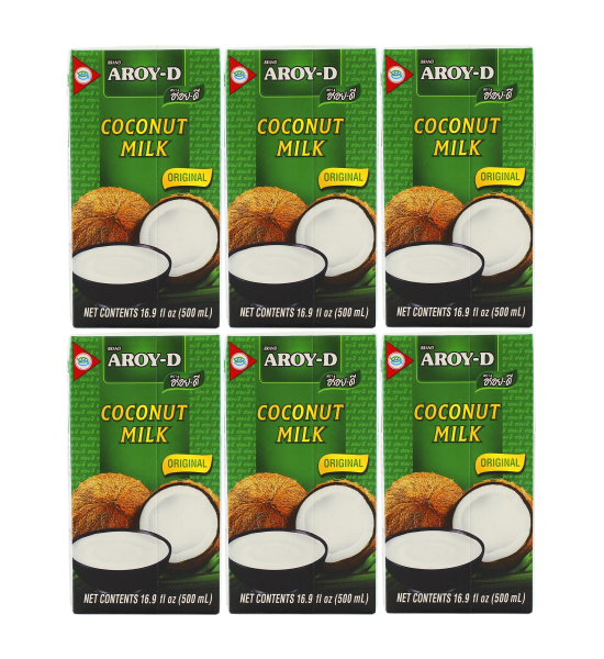 Кокосовое молоко "AROY-D" / 6 упаковок Tetra Pak по 500 мл. - купить с ...