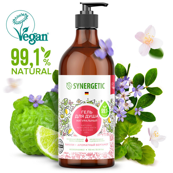 Гель для душа Synergetic, Пачули и ароматный бергамот, 750мл - купить с ...