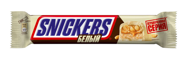 Snickers белый шоколадный батончик, 3 упаковки по 81 грамм - купить с ...