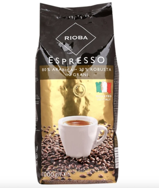Кофе в зернах 1кг Италия RIOBA РИОБА Espresso Gold Эспрессо Голд 80% ...