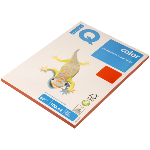 Бумага IQ COLOR 100 листов А4 интенсив, кораллово-красный - купить с ...