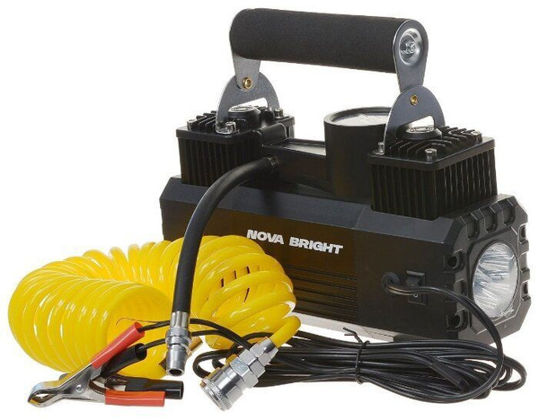 NOVA BRIGHT АК-65 Компрессор двухпоршневой, до 65 л/мин.,140 PSI, 12В ...
