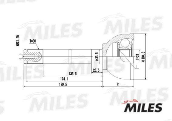 Miles шрус TOYOTA LAND CRUISER 80 4.2/4.5 90-98 нар.