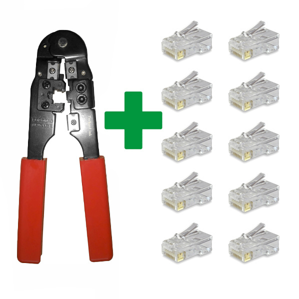 Кримпер RJ-45 для обжима витой пары Netko в комплекте с коннекторами ...