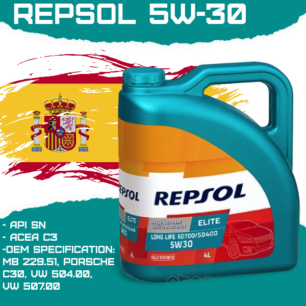 Масло моторное Repsol 5W-30 Синтетическое - купить в интернет-магазине ...