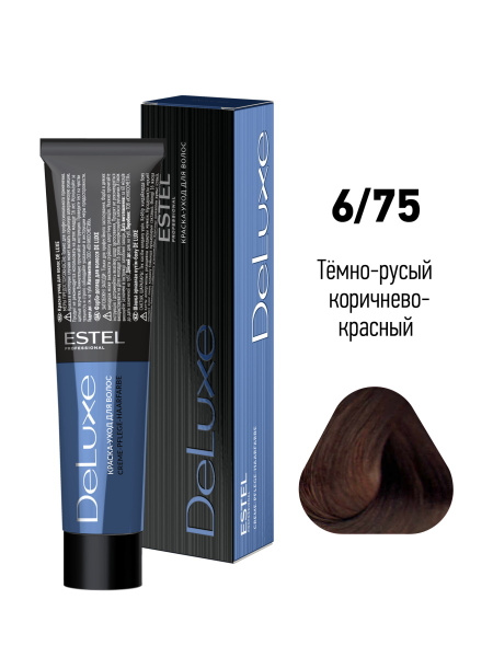 ESTEL PROFESSIONAL Краска-уход DE LUXE для окрашивания волос 6/75 темно ...