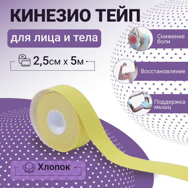 Кинезиотейп для тела и лица SILAPRO, тейп лента кинезиологическая ...