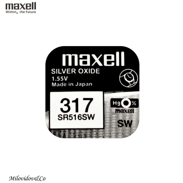 Maxell Батарейка 317 (SR62, SR516), Оксид-серебряный тип, 1,55 В, 1 шт ...