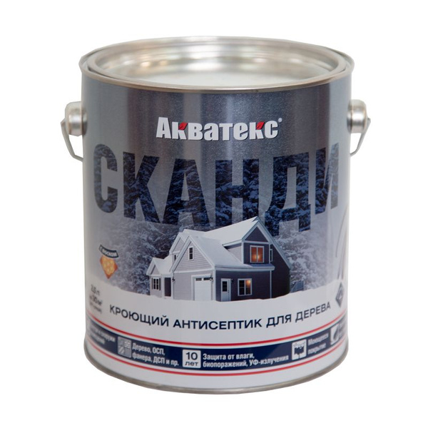 Антисептик кроющий для дерева Акватекс СКАНДИ 2,5 л Топленое молоко ...
