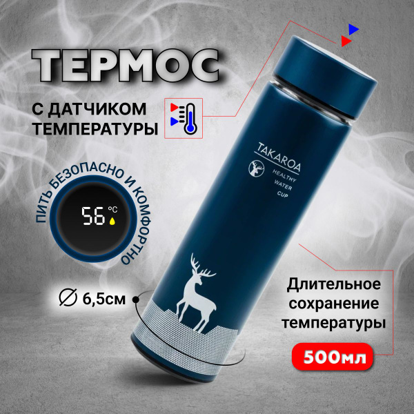 Термос Yulatka group "Однотонный синий" купить c доставкой на OZON по ...