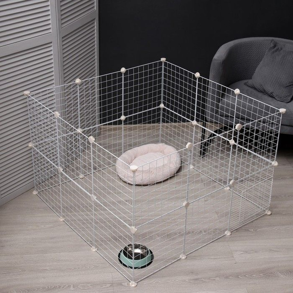 Вольер 24 секции металлический, 210 х 210 х 35 см, (звено 35 х 35 см ...