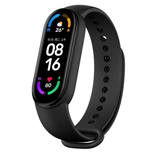 Ремешок для фитнес-браслета Xiaomi Mi Band 6/7, черный. Силиконовый ...