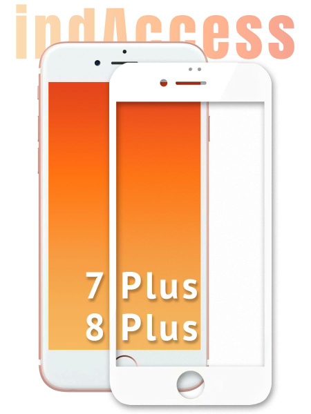 Защитное стекло на Айфон 7 Plus 8 Plus, белое/ indAccess - купить с ...