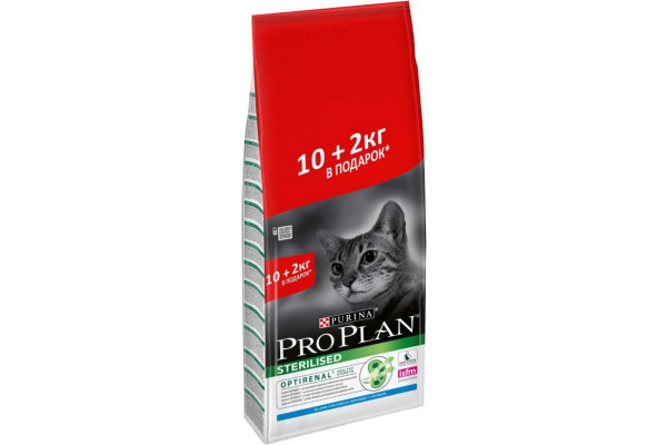 Корм для стерилизованных кошек Pro Plan Sterilised с кроликом 10 + 2 кг ...