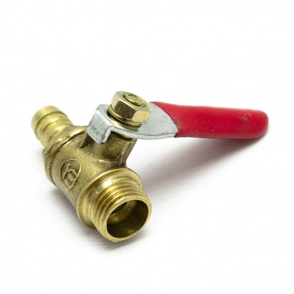 Кран металлический (латунь) 1/4 резьба наружняя - штуцер d-10 мм ...