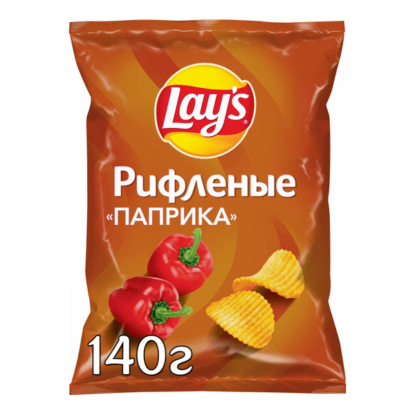 Чипсы картофельные рифленые Lay's Паприка 140 г - 4 шт. - купить с ...