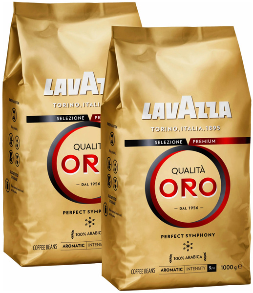 Кофе в зернах Lavazza Qualita Oro, арабика, 1 кг -2 шт - купить с ...