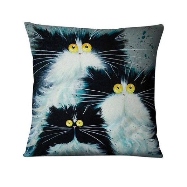 Подушка декоративная 40х40/ Три Кота / Семейка/ велюр / подарок ...