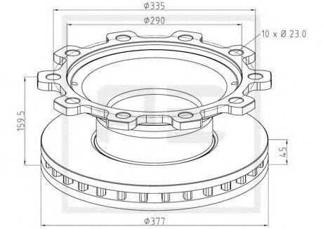 Диск тормозной hcv PE Automotive 046.373-00A - купить по низкой цене в ...