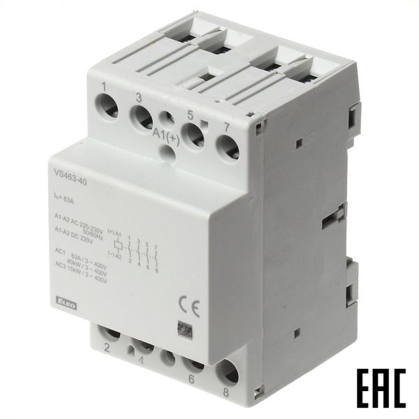 Контактор модульный VS463-40 63А 4з AC/DC 230В на Din-рейку ELKO EP ...